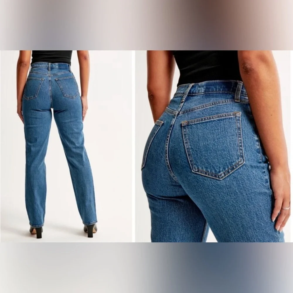 Abercrombie & Fitch The 90’s Straight Ultra High Rise Jeans with Curve Love - 25